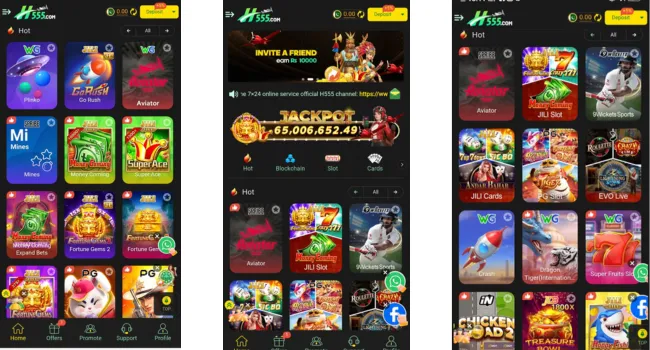 H555 Game image with bonus and games